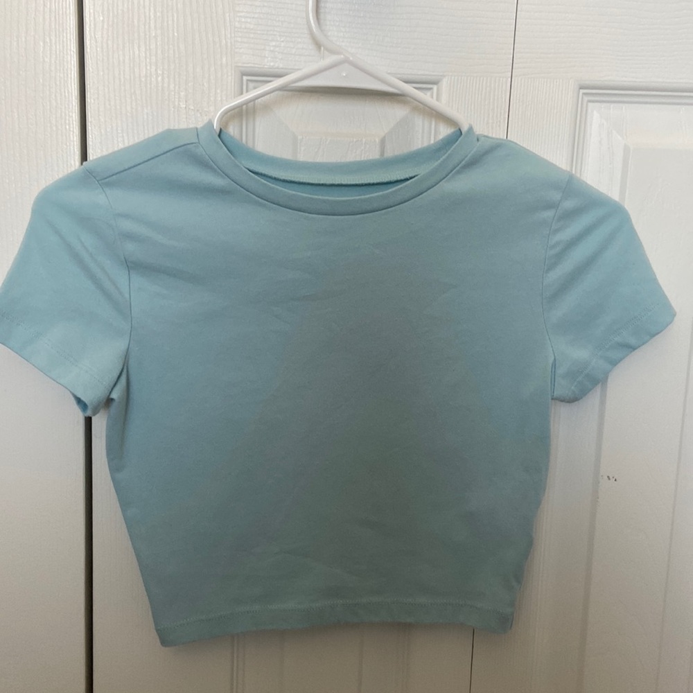 Wild fable extra small tight fitted light blue/teal crop top